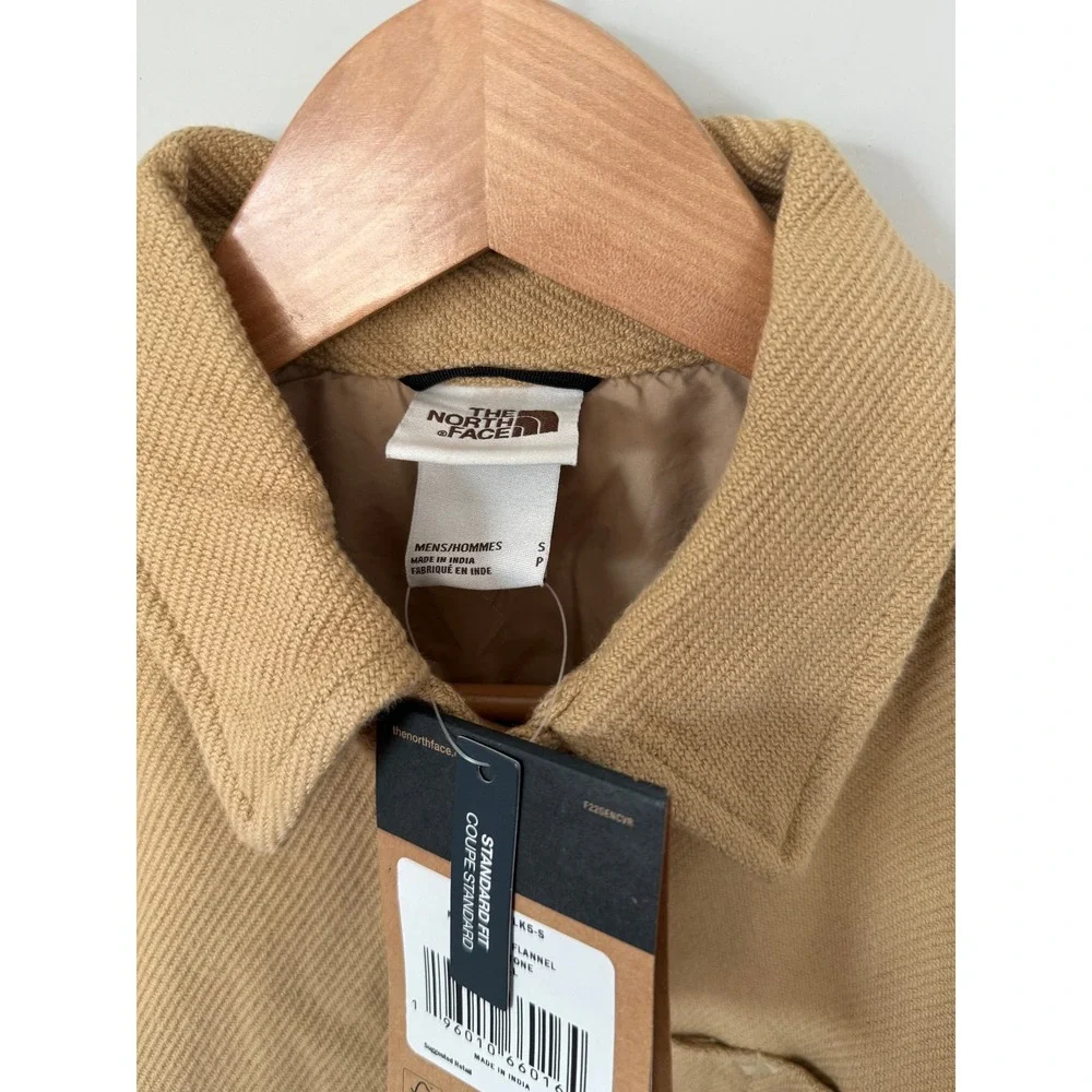 NWT The North Face Mens Twill Flannel Shirt Button Front Tan Stone Small‎ $100